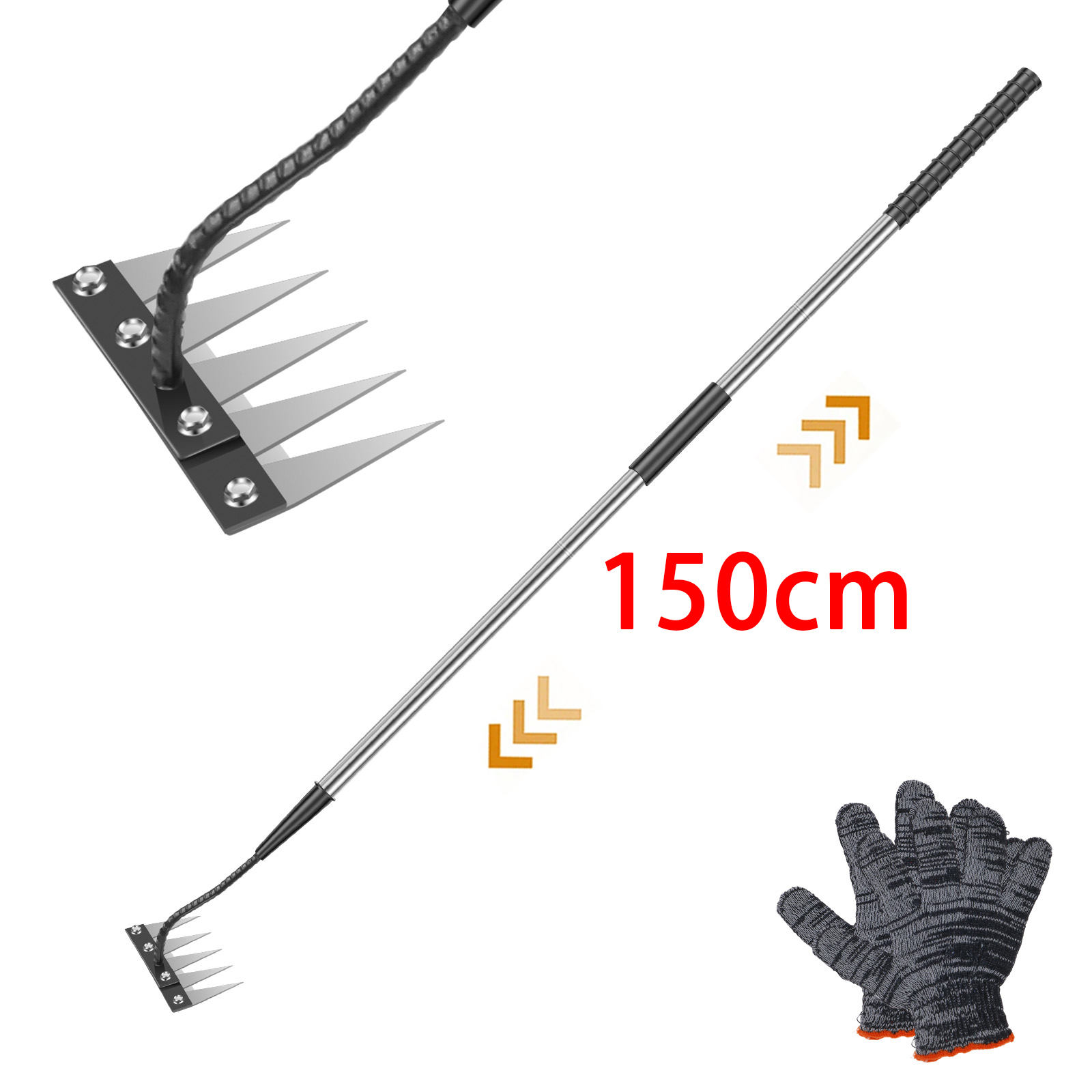 Garden Gloves - Raspador de ervas daninhas de aço